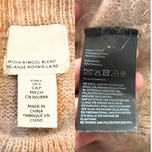H&M Mohair-Blend Sweater Beige Size S - Picture 11 of 11